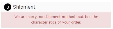 shipment error message